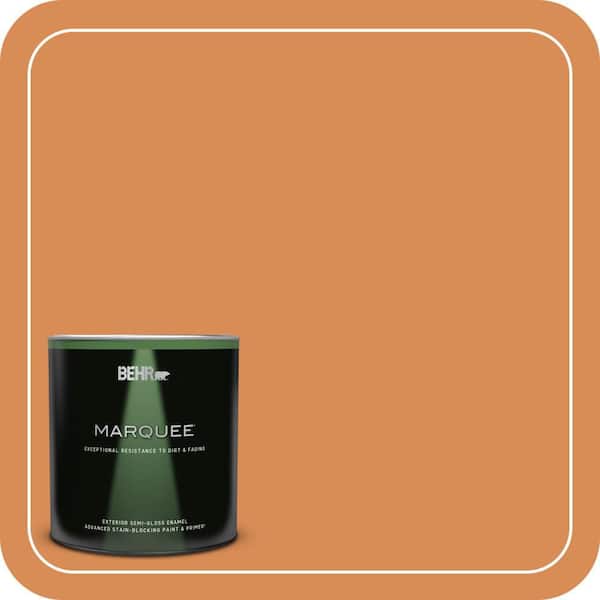 BEHR MARQUEE 1 qt. #PMD-80 Spiced Pumpkin Semi-Gloss Enamel Exterior Paint & Primer