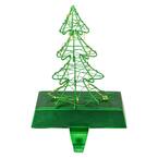 8 in. LED Lighted Green Wired Christmas Tree Stocking Holder