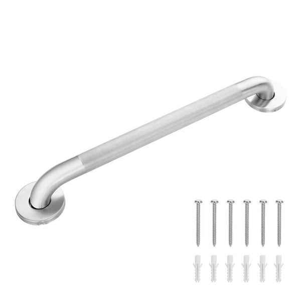 1-Pack 12 in. Concealed Screw Stainless Steel Grab Bar with Knurled Surface in Brushed Nickel, Anti Slip, up to 500 LBS