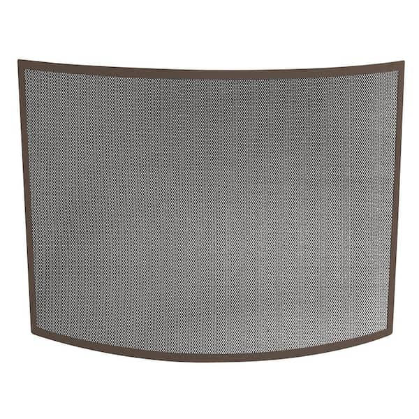 38 x 31in Single Panel Fireplace Screen Solid Wrought Iron Mesh