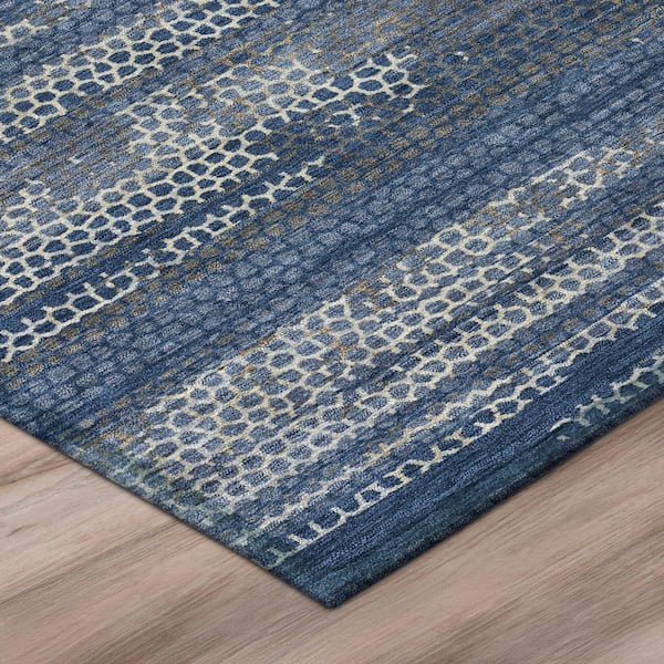 Chantille Machine Washable Indoor/Outdoor Abstract ACN3115 Navy 5 ft. x 7 ft. 6 in. Area Rug