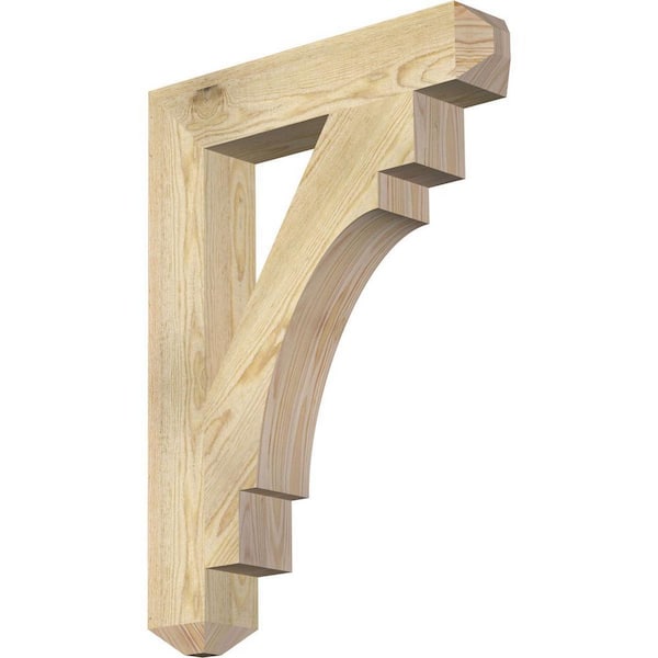 Ekena Millwork 4 in. x 30 in. x 22 in. Douglas Fir Merced Craftsman Rough Sawn Bracket