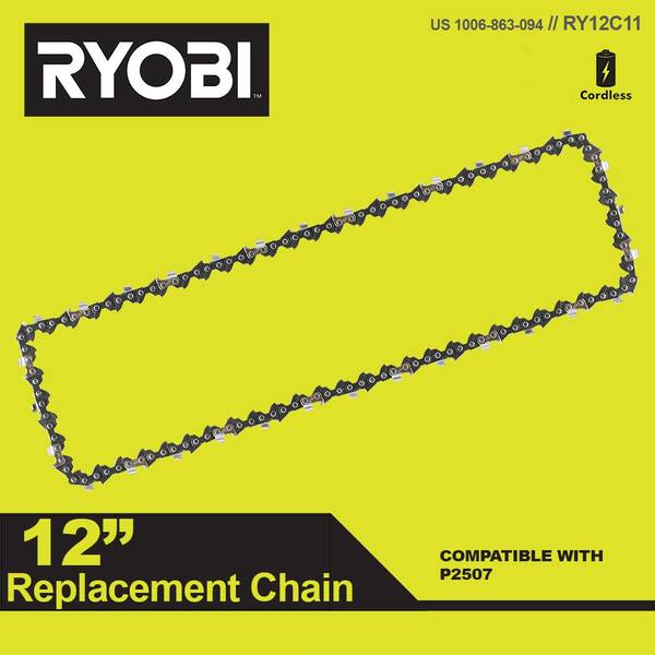 RYOBI - ONE+ HP 18V Brushless Whisper Series 12 in. Battery Chainsaw w/ Extra Chain, Bar & Chain Oil, 6.0 Ah Battery & Charger