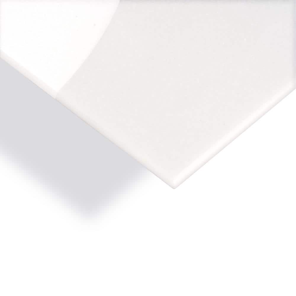 24" x 12" Polished White Marble Look Wall & Floor Tile
