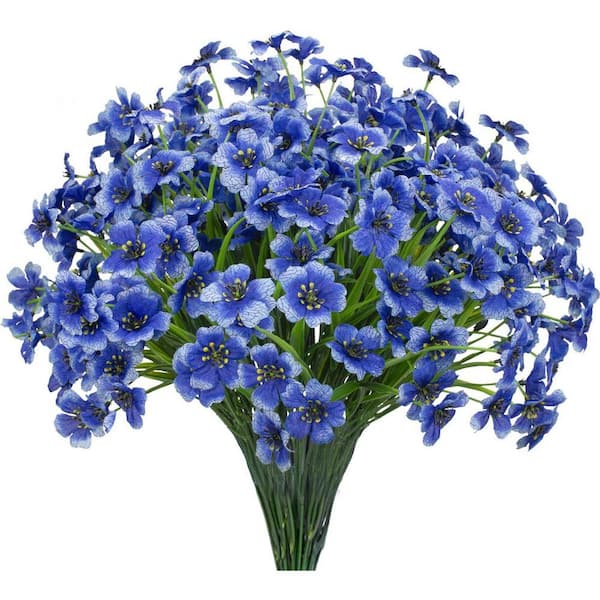 14 in. Blue Orchid 15-Bundles Artificial Flowers UV Resistant