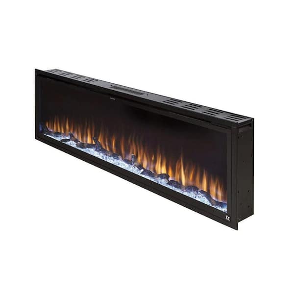 Sideline Elite 60 in. Wall Mount or Recessed Smart Electric Fireplace in Black with LED Flame