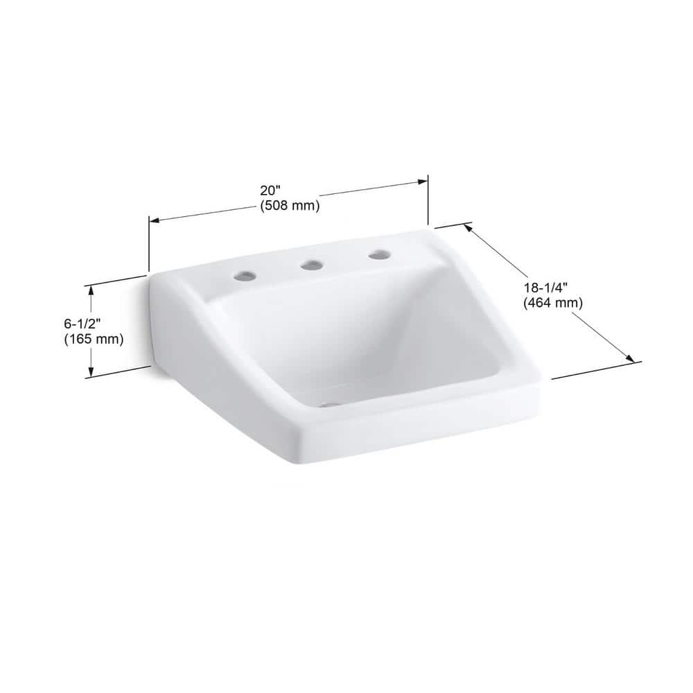 Greenwich White Ceramic 21" Wall-Mount Bathroom Sink
