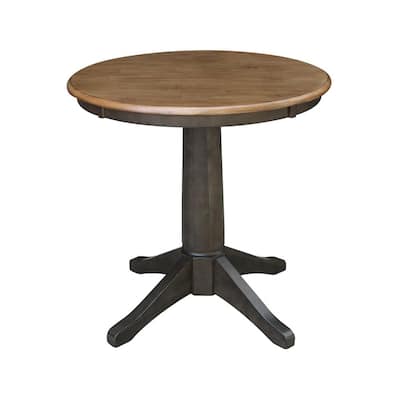 Hickory/Coal 30 in. Round Solid Wood Dining Table