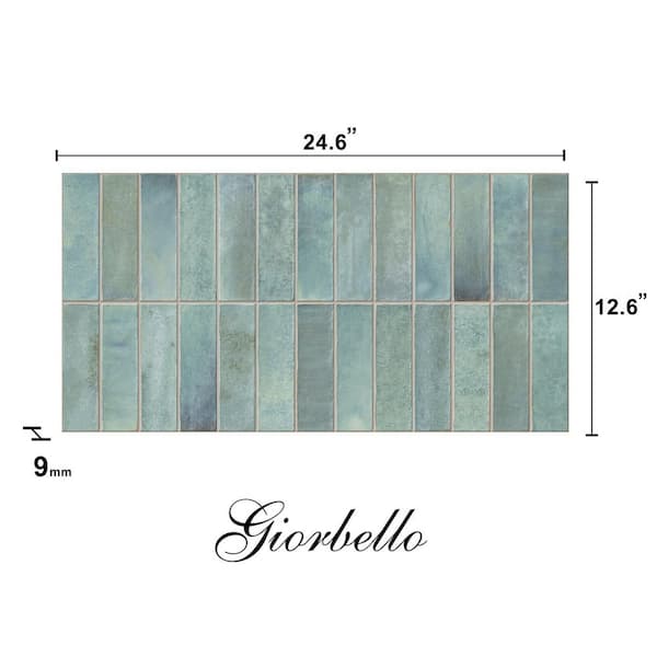Giorbello Spanish Artis Teal 12 in. x 24 in. Glazed Porcelain Wall