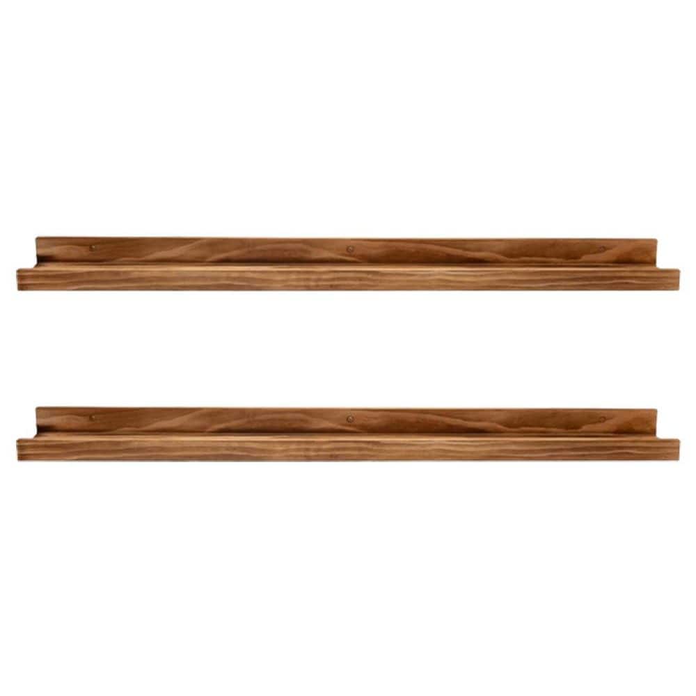 24 in. W x 4.5 in. D Burnt Floating Shelves Decorative Wall Shelf (Set of 2