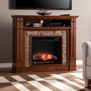 Crellam 48 in. Touch Panel Electric Fireplace in Whiskey Maple