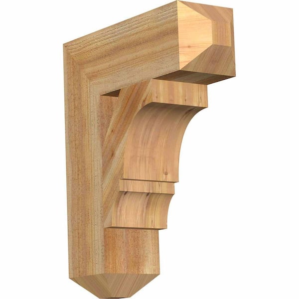 Ekena Millwork 6 in. x 24 in. x 20 in. Western Red Cedar Balboa Craftsman Rough Sawn Bracket