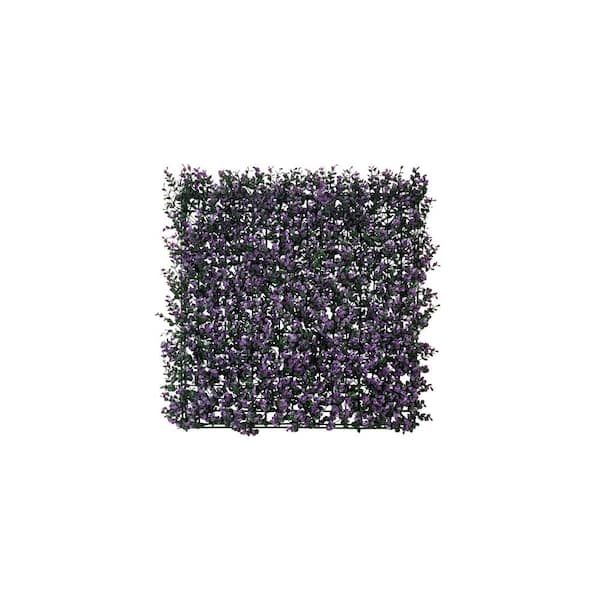 20 in. x 20 in. Purple Buxus Artificial Hedge Greenery Panels (6-Piece)