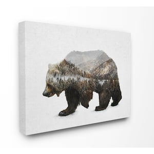 16 in. x 20 in. "Bear Silhouette Mountain Range Photography" by Anna Dittman Canvas Wall Art