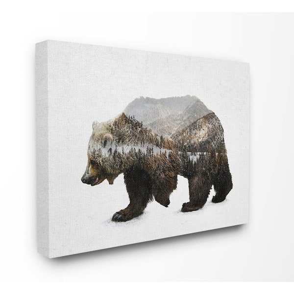 Stupell Industries 16 in. x 20 in. "Bear Silhouette Mountain Range Photography" by Anna Dittman Canvas Wall Art