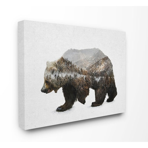 Stupell Industries 24 in. x 30 in. "Bear Silhouette Mountain Range Photography" by Anna Dittman Canvas Wall Art
