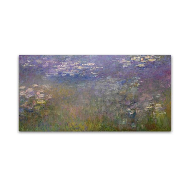 Trademark Fine Art 12 in. x 24 in. Water Lillies 2 by Monet Hidden Frame Nature Wall Art