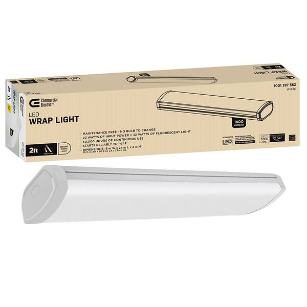 Commercial Electric 2 ft. 1800 Lumens LED Wraparound Ceiling Light