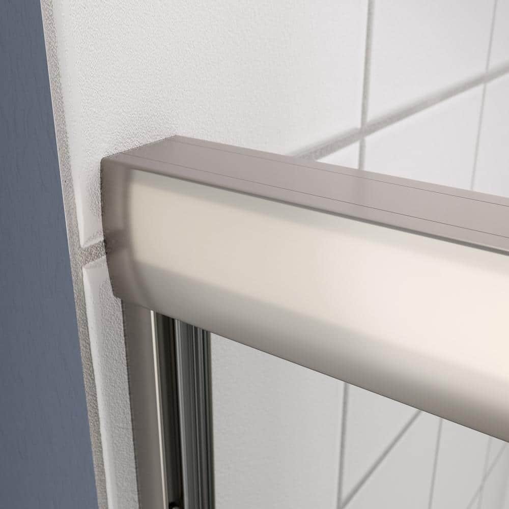 54 in. Chrome Framed Double Sliding Shower Door with Clear Glass