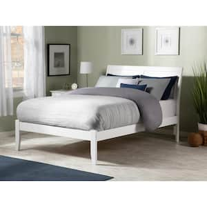 Portland Full Platform Bed with Open Foot Board in White