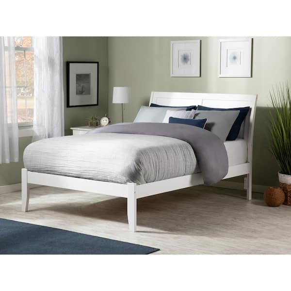 AFI Portland Full Platform Bed with Open Foot Board in White
