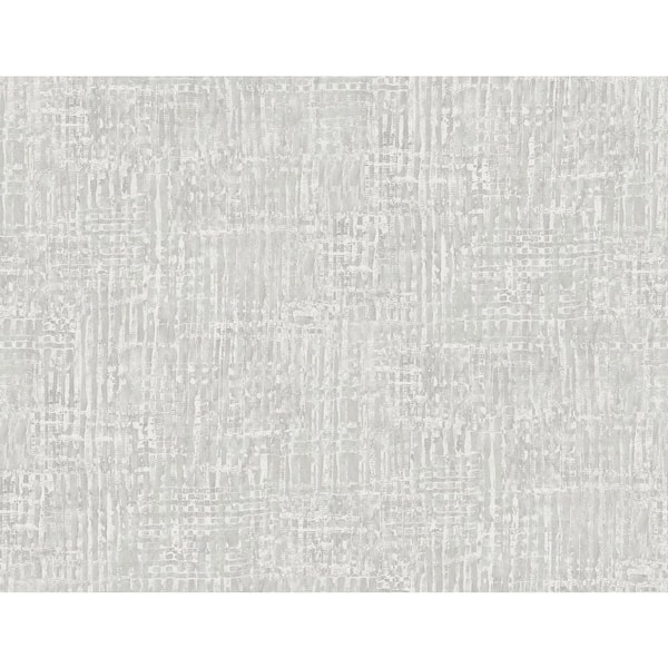 Seabrook Designs Corsica Weave Metallic Silver and Off-White Faux Paper Strippable Roll (Covers 60.75 sq. ft.)