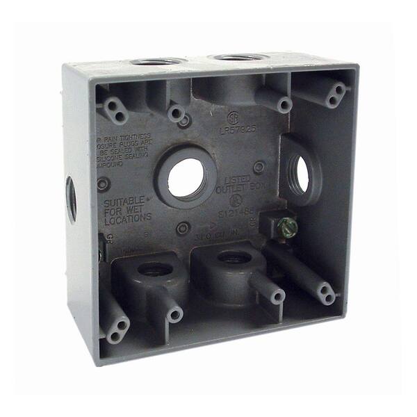 BELL 2-Gang Weatherproof Box with Seven 1/2 in. Outlets