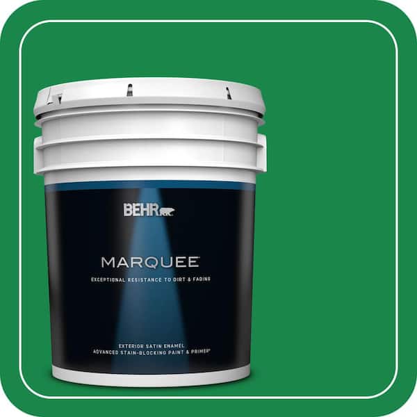 BEHR MARQUEE 5 gal. #460B-6 Chlorophyll Satin Enamel Exterior Paint & Primer
