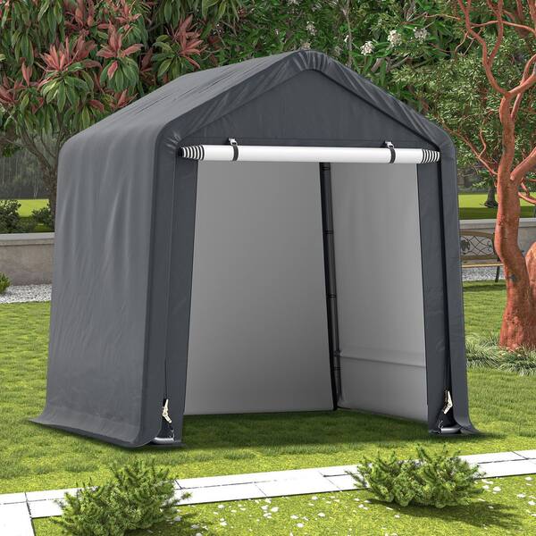 Liviza 6 ft. x 6.5 ft. Gray Portable Outdoor Storage Shelter