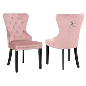Brooklyn Pink Tufted Velvet Dining Side Chair (Set of 2)