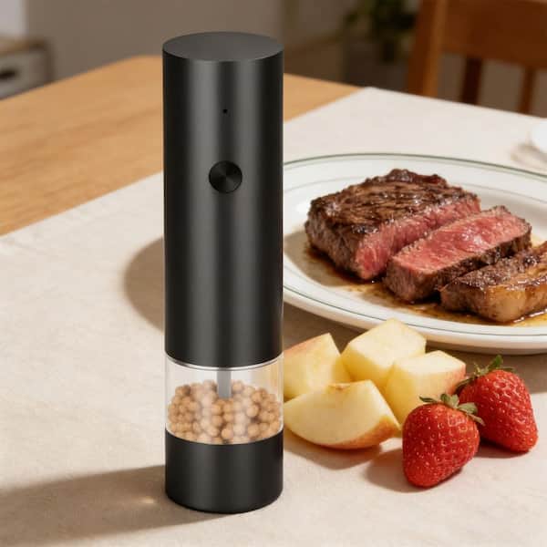 Electric Salt and Pepper Grinder with Adjustable Coarseness, USB Rechargeable Stainless Steel Mill