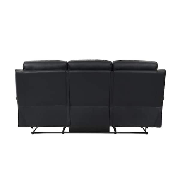 Lazzara Edelia 86.5 in. W Pillow Arm Leather Rectangle Manual