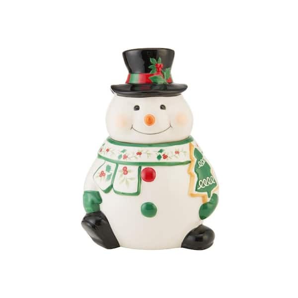 Pfaltzgraff Winterberry 2-Piece Snowman Cookie Jar