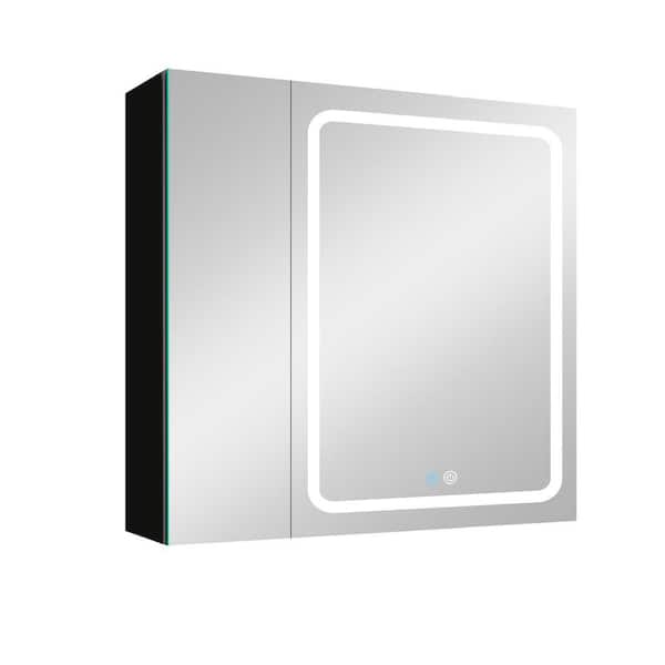 Boosicavelly 30 in. W x 30 in. H Rectangular Aluminum Medicine Cabinet with Mirror