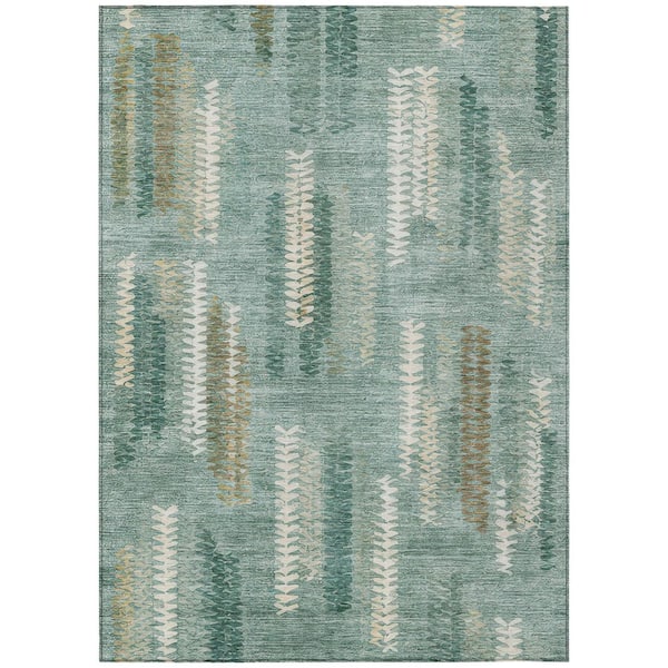 Chantille Machine Washable Indoor/Outdoor Abstract ACN2937 Aqua 10 ft. x 14 ft. Area Rug