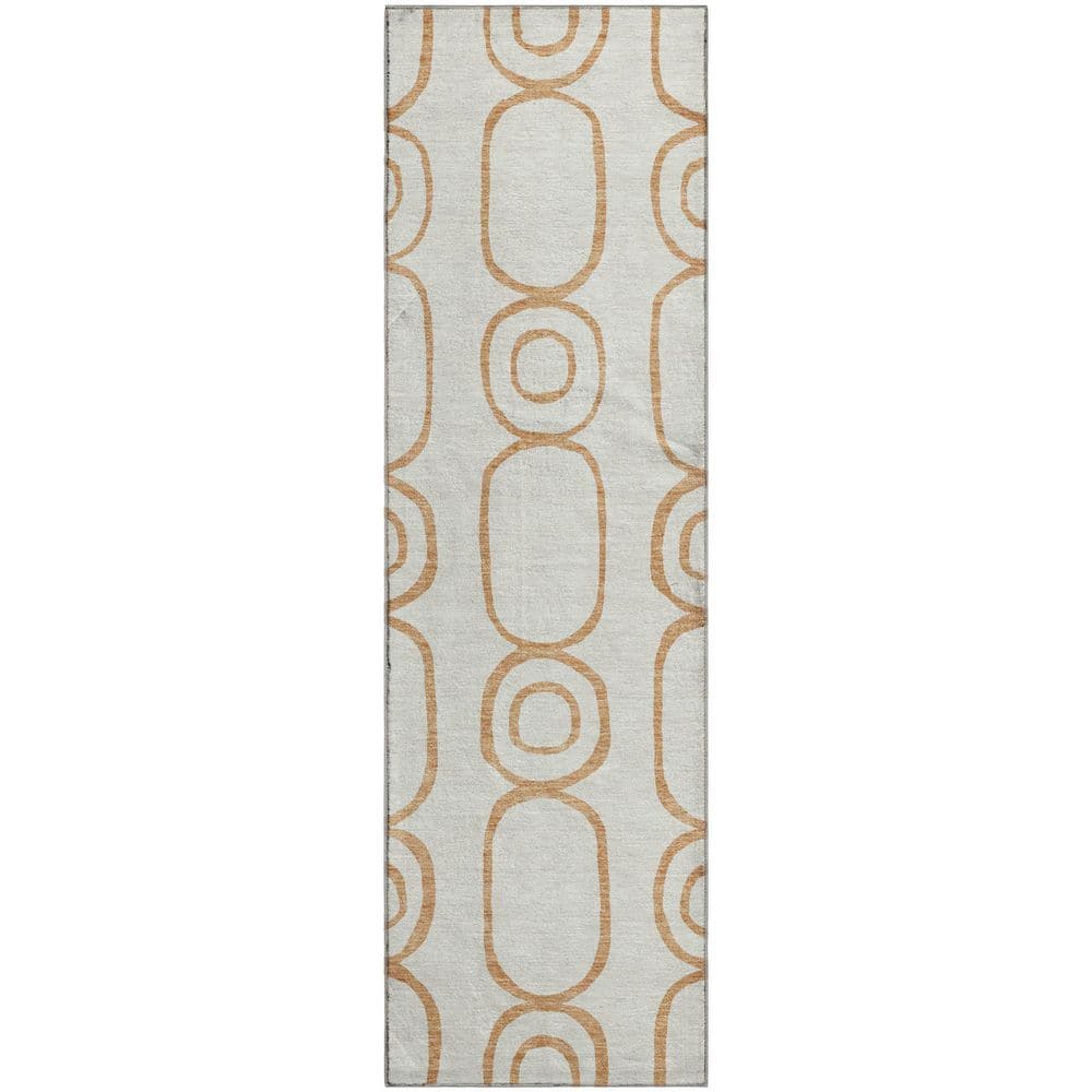 Mayfield Premium Machine Washable Abstract AMF2344 Copper 2 ft. x 7 ft. Runner Rug price history on PriceWatchPro