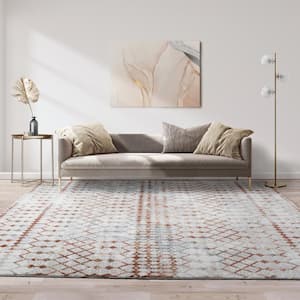 Ciaran Seren Ivory/Red/Gray 6 ft. x 9 ft. Moroccan Indoor Area Rug