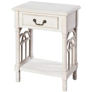 13 in. White with Distressing End Table