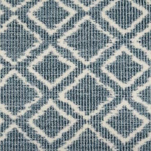 Barcelona - Mountain Creek - Blue 13.2 ft. 35.39 oz. Wool Pattern Installed Carpet