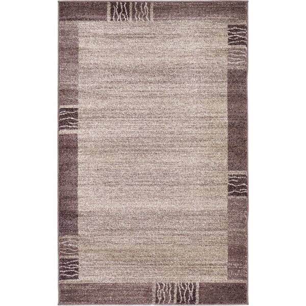 Unique Loom Del Mar Sarah Light Brown 3' 3 x 5' 3 Area Rug 3120196 ...