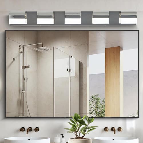 38 in. 5-Lights Chrome Led Vanity Light Bar with Moisture-Proof and Energy Saving Home