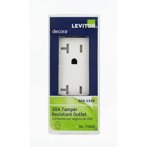 Decora 20 Amp 125 V Tamper Resistant Duplex Outlet/Receptacle, White (10-Pack) T5825-WMP