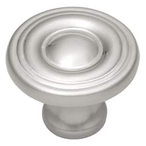 Conquest Collection 1-3/16 in. Dia Satin Nickel Finish Cabinet Door and Drawer Knob (25-Pack)