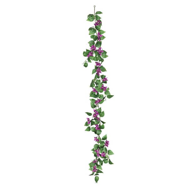 6 ft. Purple Artificial Bougainvillea Flower Garland Hanging Vine