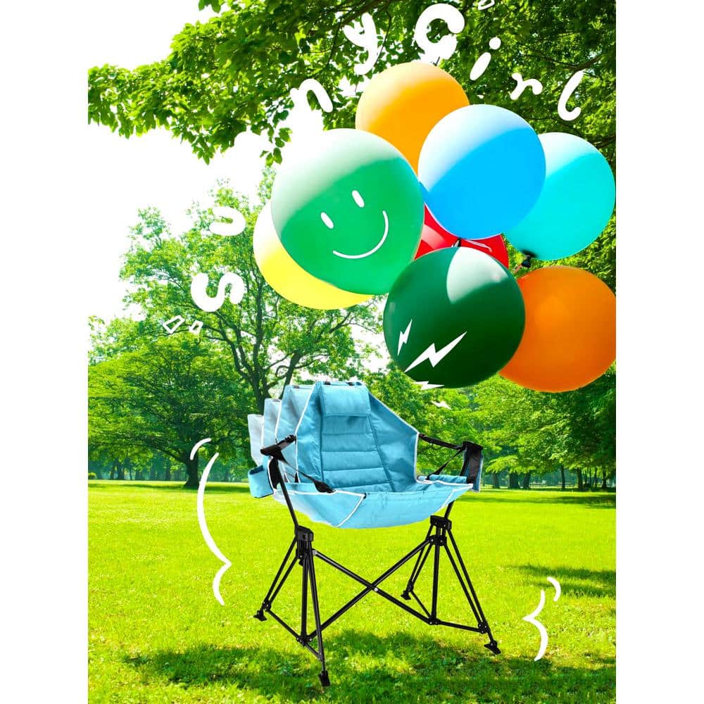 Blue Green Hammock Foldable Portable Iron Outdoor Camping Chair