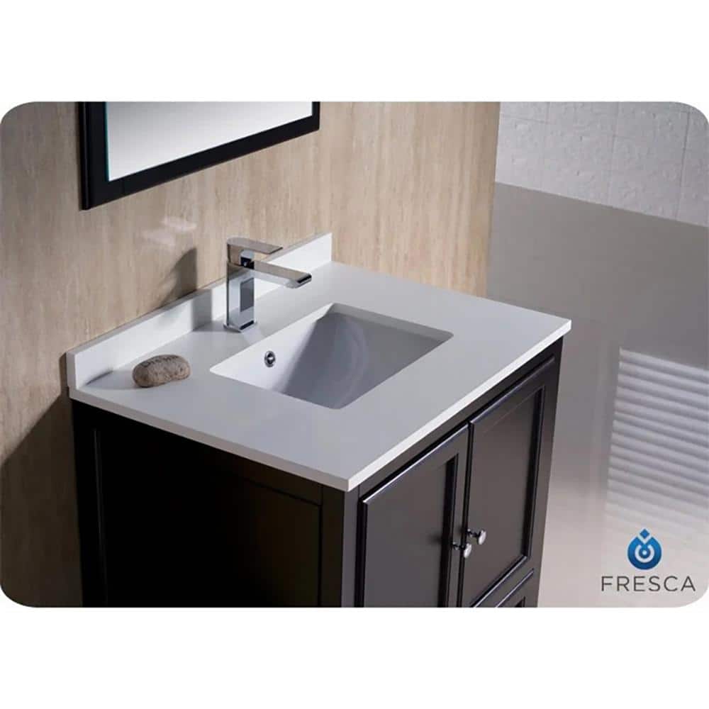 Espresso Engineered Wood 30" Freestanding Single Vanity Base