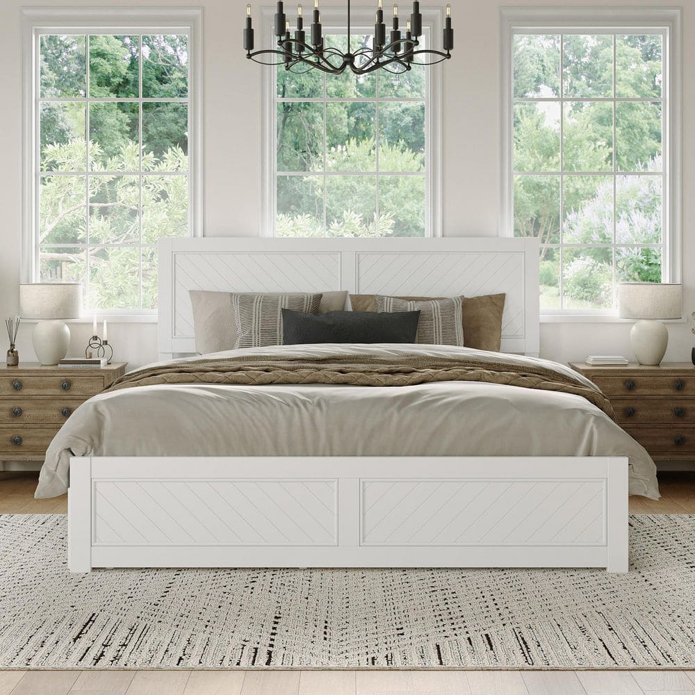 Canyon Walnut Brown Solid Wood Queen Platform Bed Frame with Matching Footboard and Storage Drawers - thumbnail 5
