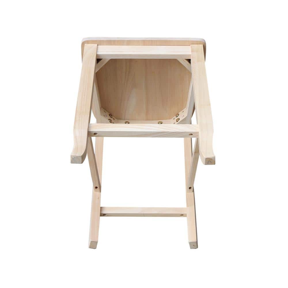 Eco-Friendly Parawood 24" Swivel Double X-Back Barstool - Unfinished