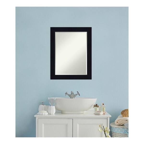Amanti Art Shiplap Navy 22.25 in. x 28.25 in. Beveled Rectangle