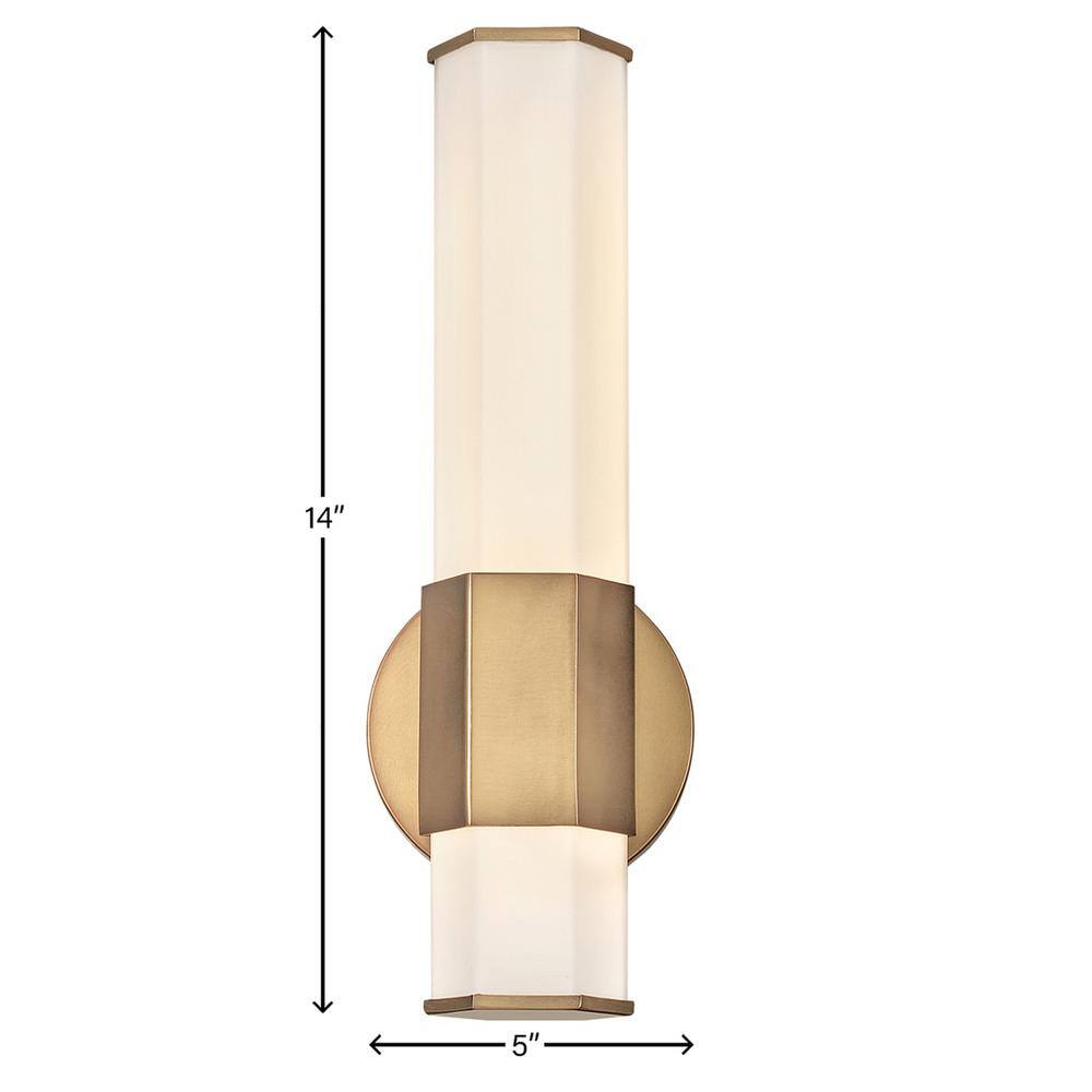 Heritage Brass Cylinder Wall Sconce with Etched Glass
